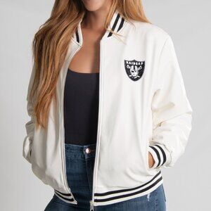NFL Los Vegas Raiders White Vegan Leather Jacket